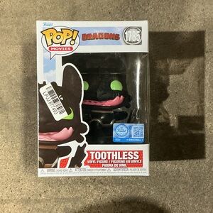 Funko Pop! Toothless Vinyl Figure - Black with Green Eyes and Pink Tongue